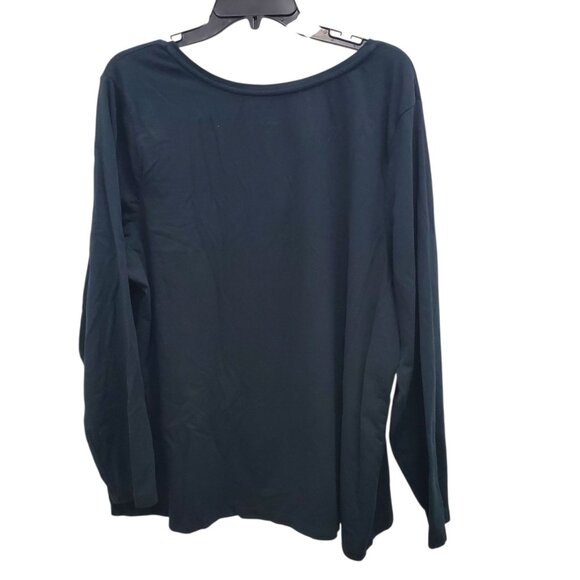 Mossimo Woman's Black Basic Long Sleeve V-Neck Tee T-shirt Top Plus Size 28W/30W - Picture 4 of 4